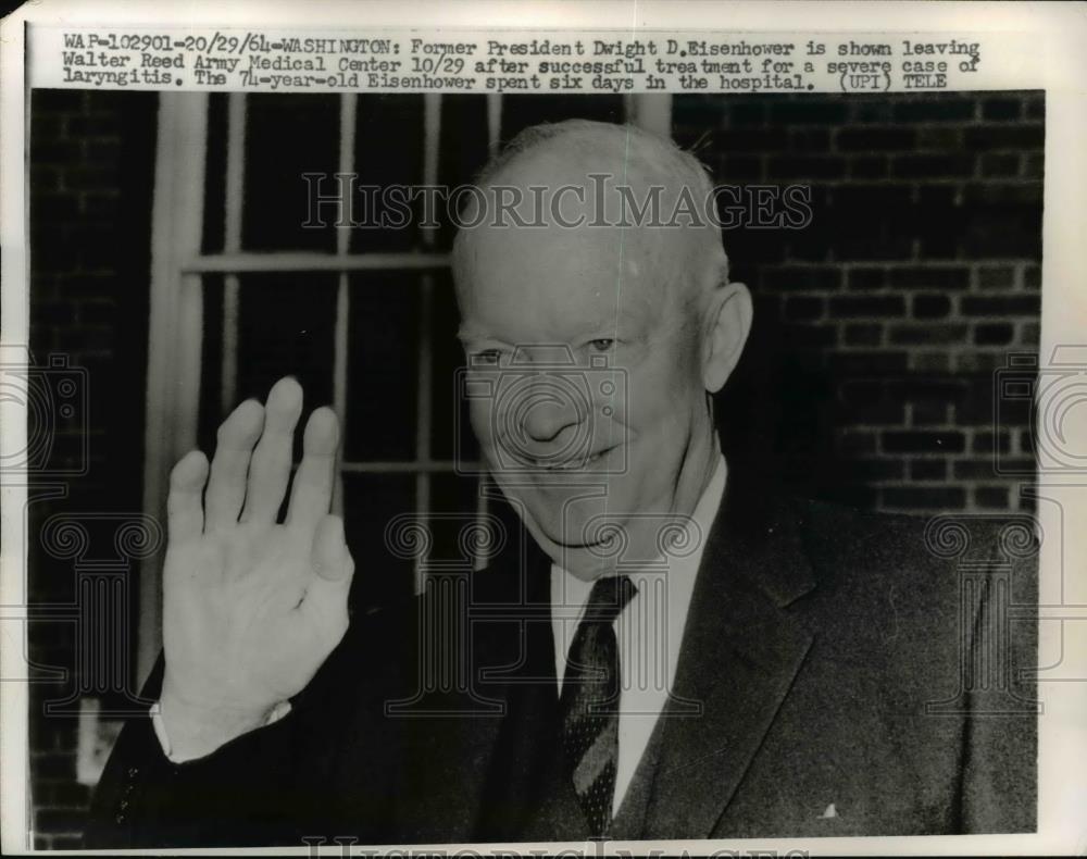 1964 Press Photo Former President Eisenhower at Walter Reed Army Medical Center - Historic Images