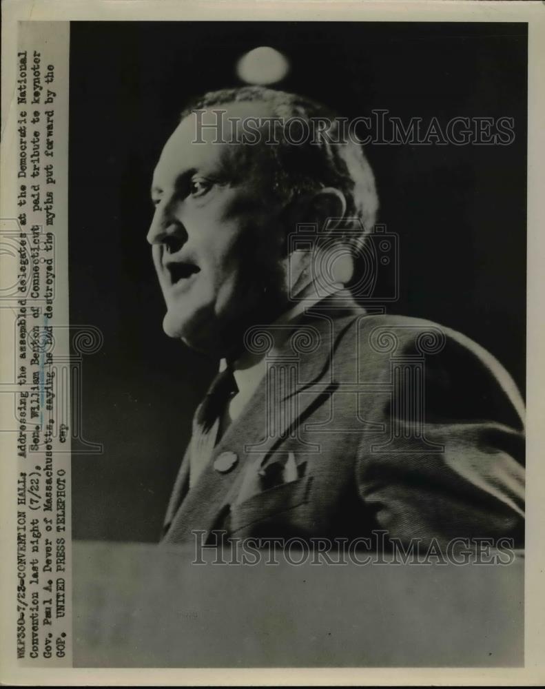 1952 Press Photo Democratic National Convention Sen William Benton of CT - Historic Images