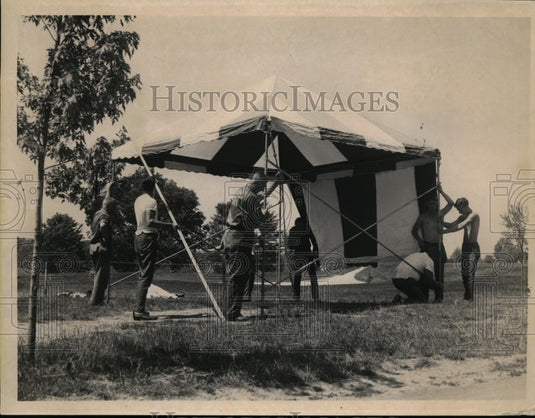 1963 Press Photo Concession tent set up at a Cleveland Ohio function - nee86657 - Historic Images