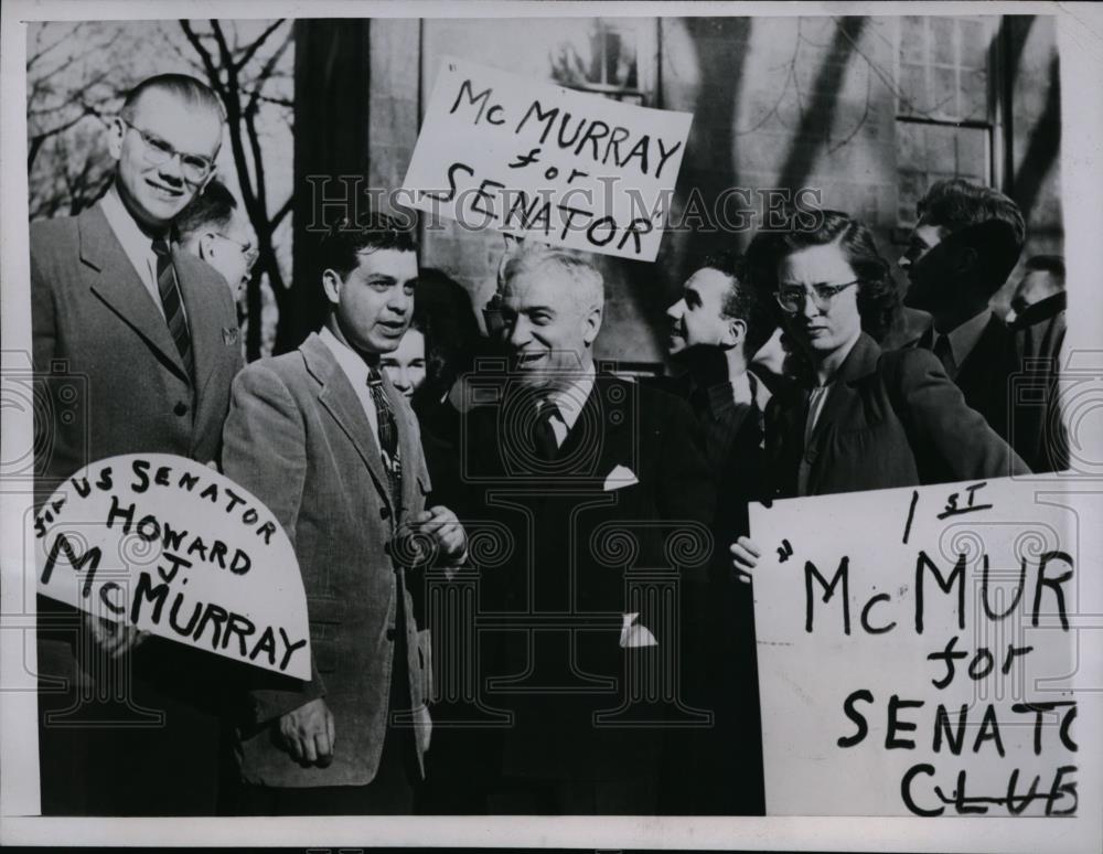 1946 Press Photo Howard McMurray &amp; students at University of Wisconsin - Historic Images