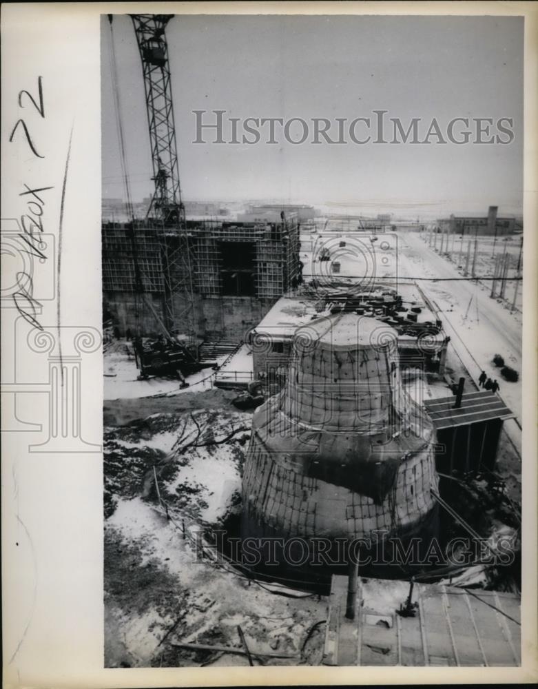 1964 Press Photo Nuclear Power Station being built in Slovakia Czechoslovakia - Historic Images