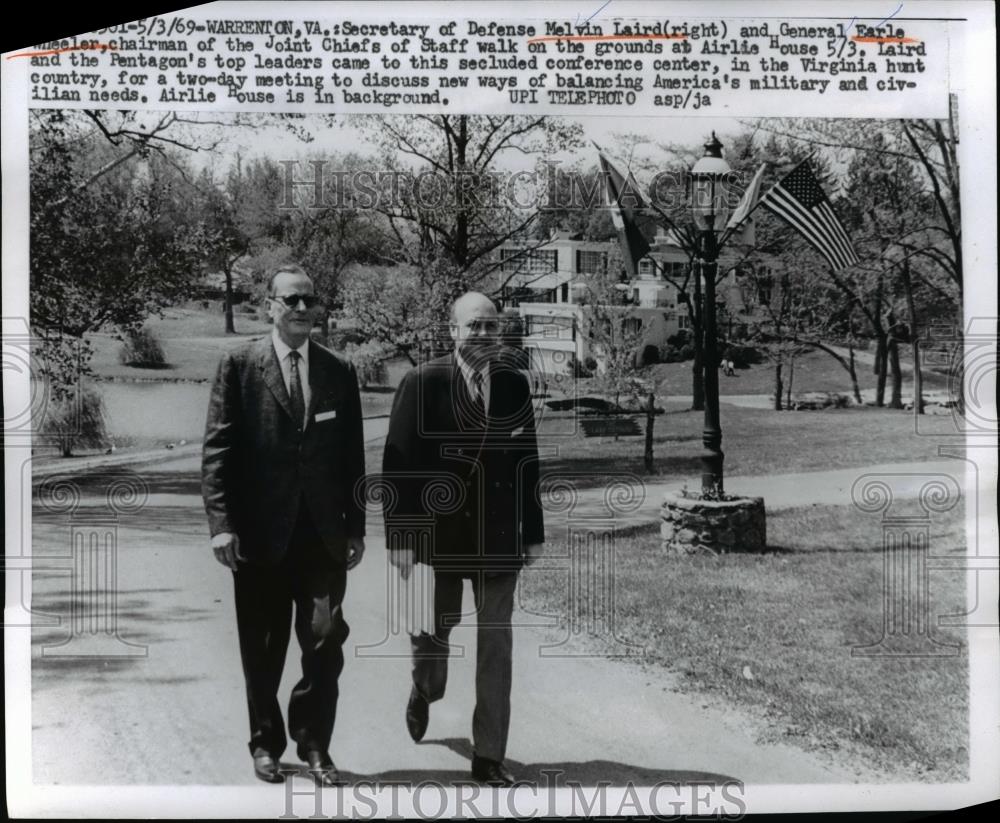 1969 Press Photo Melvin Laird Sec of Defense and Gen.Earle Wheeler. - nee85044 - Historic Images