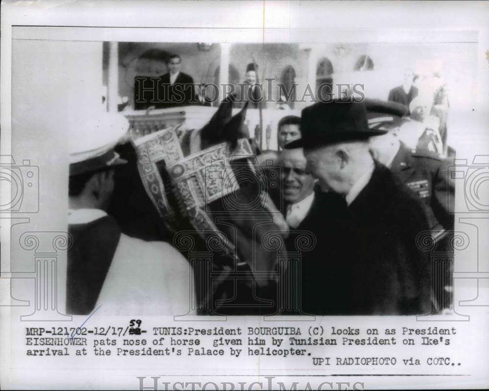 1959 Press Photo President Eisenhower & President Bourguiba of Tunis - nee84177 - Historic Images