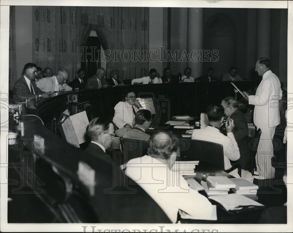 1935 Press Photo Treasury Secretary Henry Morgenthau Jr at House Ways &amp; Means - Historic Images