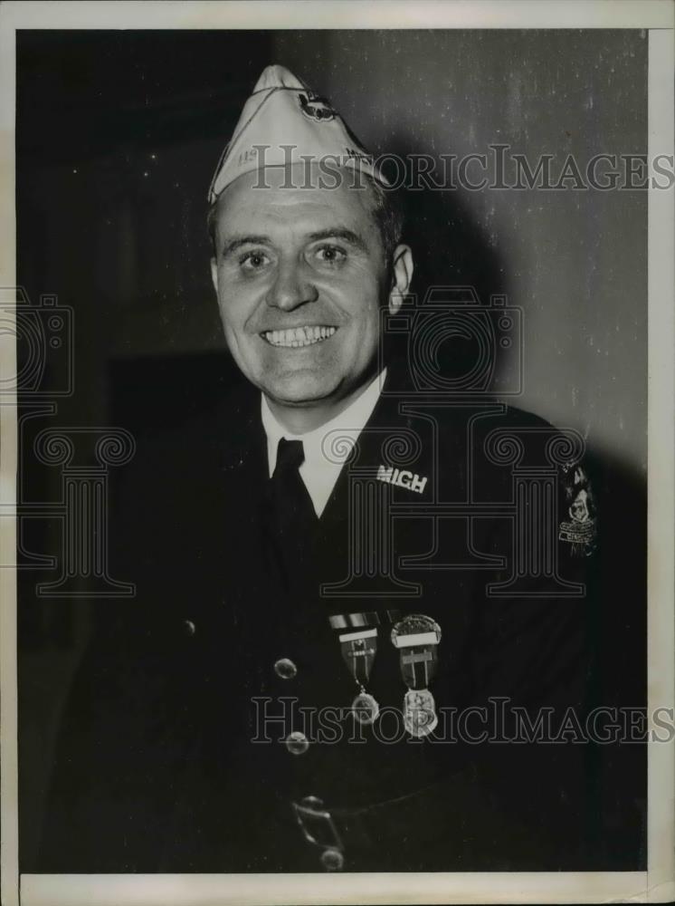 1937 Press Photo Raymond J Kelley American Legion from Detroit Michigan - Historic Images