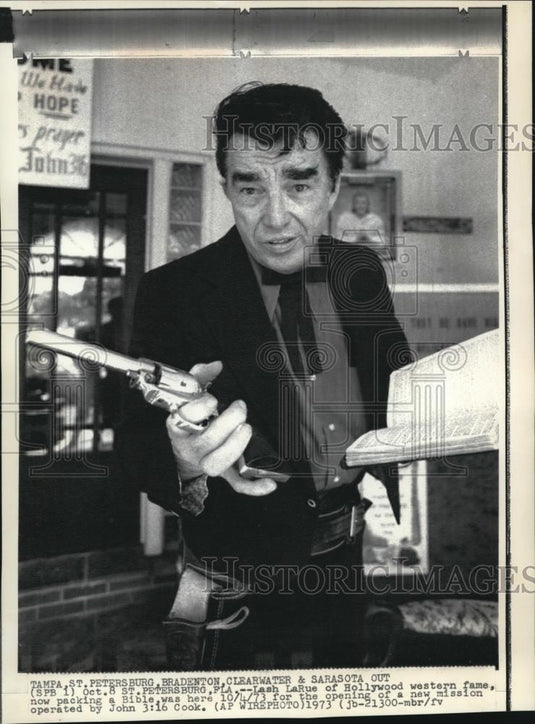 1973 Wire Photo Lash LaRue of Hollywood western fame - cvw06254 - Historic Images