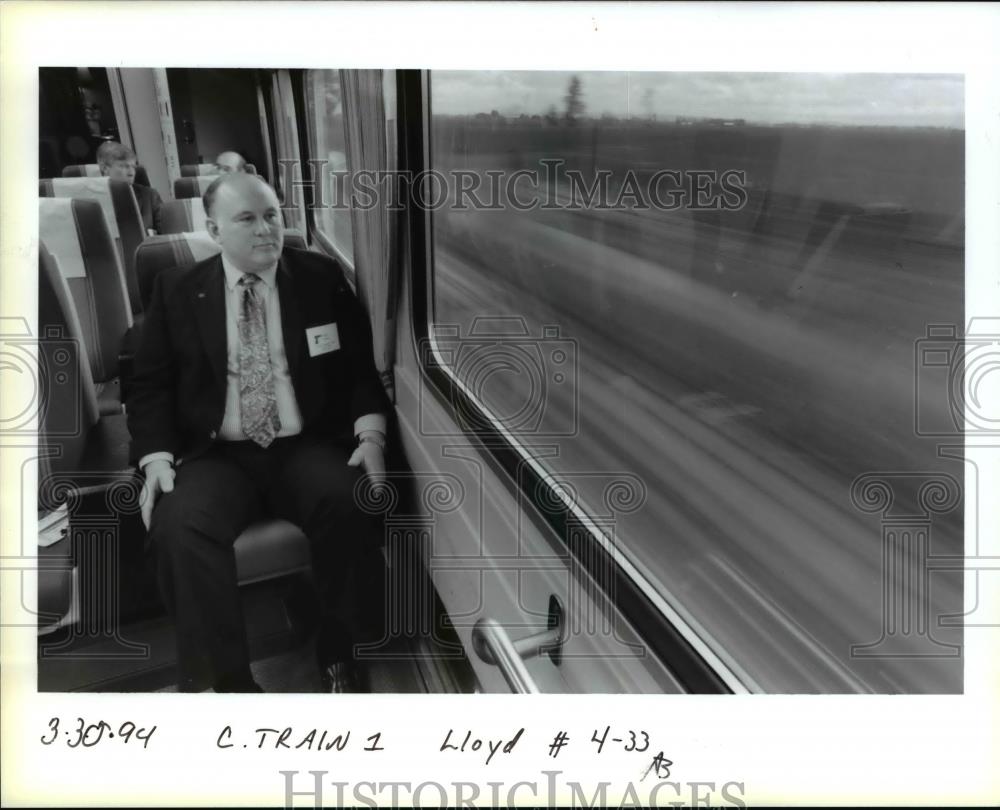 1994 Press Photo Unidentified man riding a Locomotive - orb22031 - Historic Images