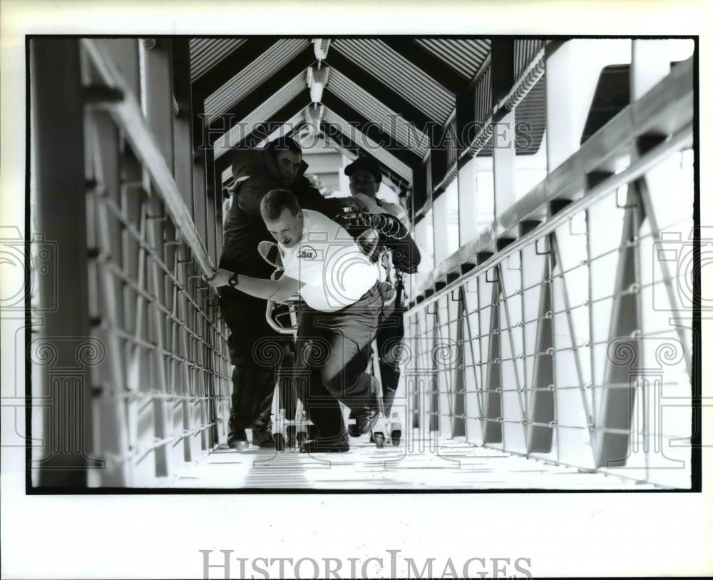 1994 Press Photo View of Three Men on Maritime King Ship - orb49810 - Historic Images