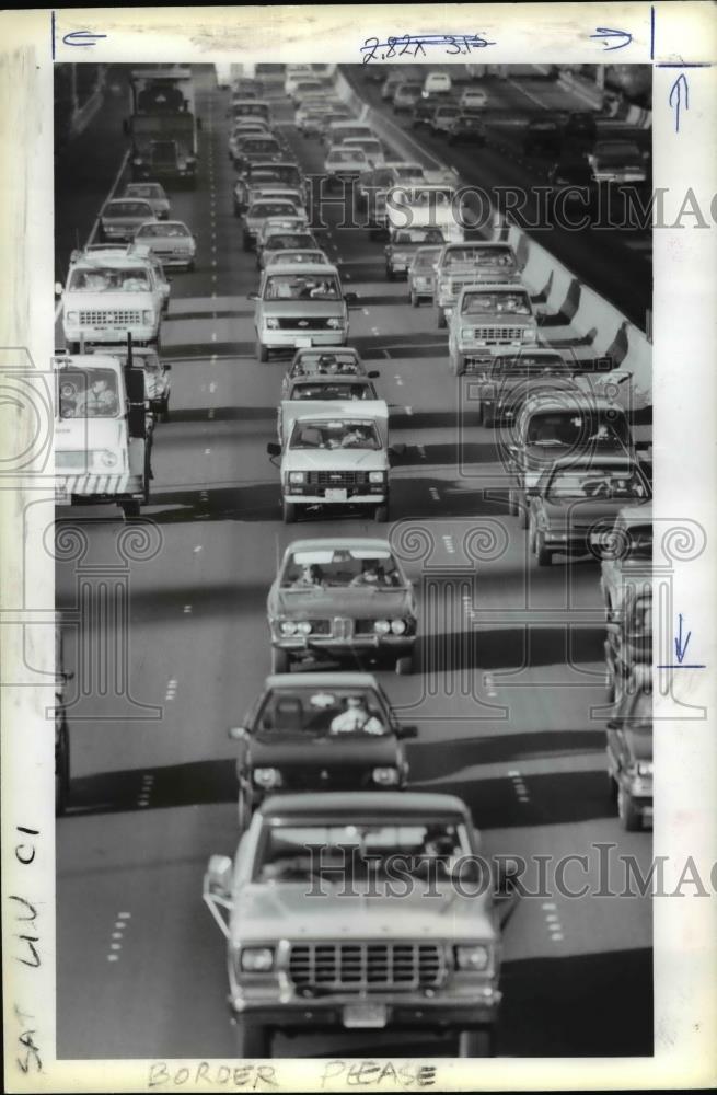 1989 Press Photo Traffic -Downtown bound commuters - orb54323 - Historic Images