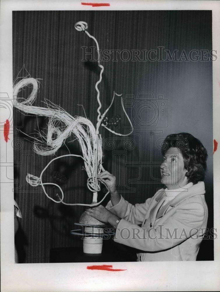 1968 Press Photo Mrs. George Traub Holding A Home Decoration - nee89627 - Historic Images