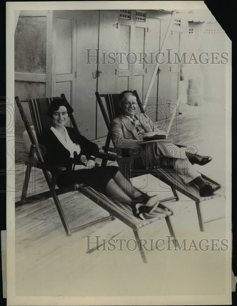 1930 Press Photo Gov. Morgan E Larodn of N.J. and his bride Ada Schmidt - Historic Images