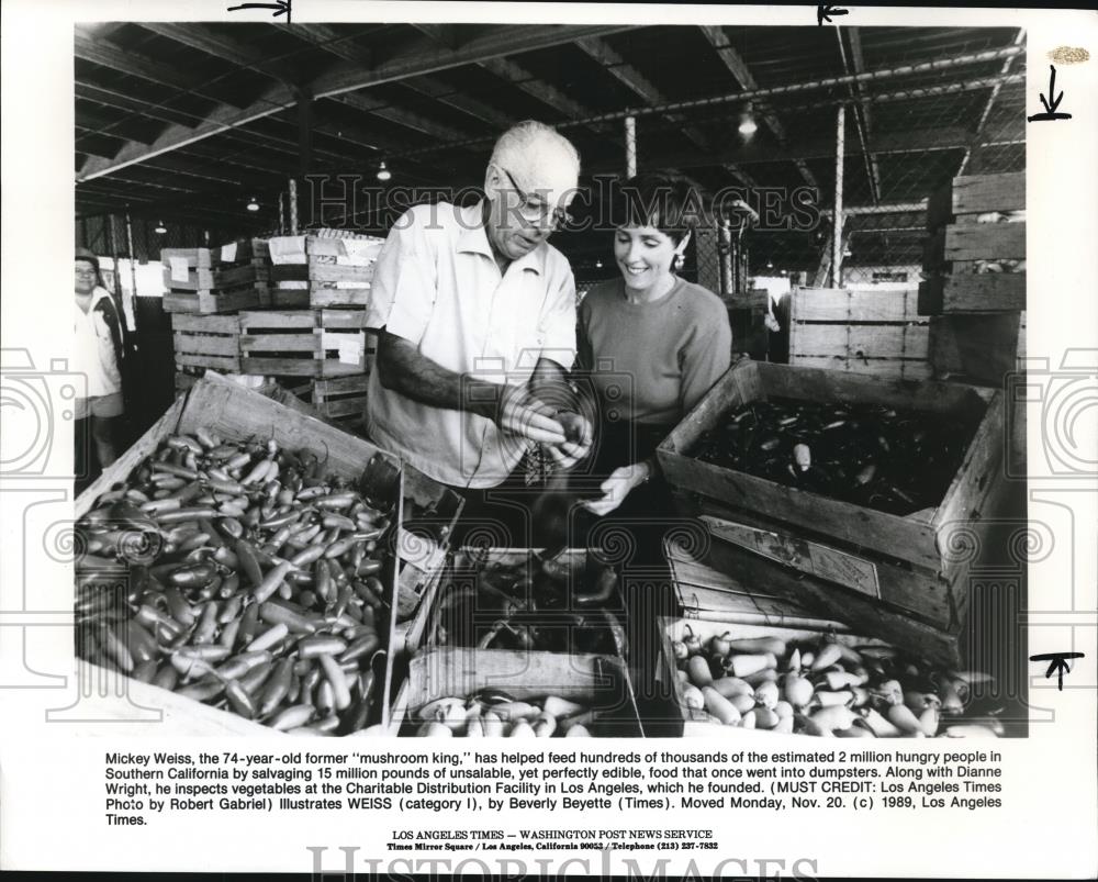 1989 Press Photo Mickey Weiss Helped Feed Estimated 2 Million Hungry People - Historic Images