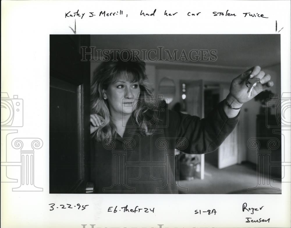 1995 Press Photo Kathy J Merrill Has Car Stolen Twice - ora58020 - Historic Images