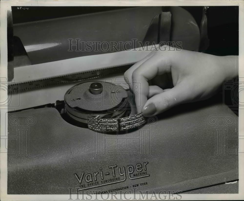 1956 Press Photo Modified Varu Typer Machine for 50 languages - nee90987 - Historic Images