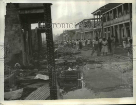 1940 Press Photo Fire Destroyed Houses At Panama, Canal Zone - nee90645 - Historic Images