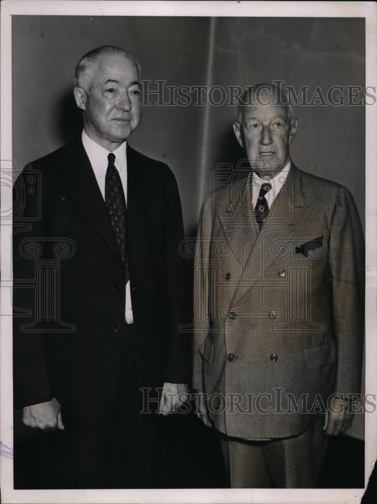 1936 Press Photo Christopher D Sullivan and William Kenneally At Tammy Meeting - Historic Images