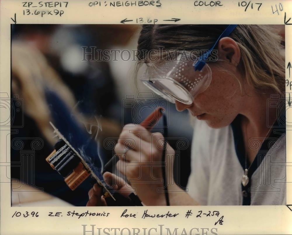 1996 Press Photo Rose Haverter Working at Steptnonics - orb11043 - Historic Images