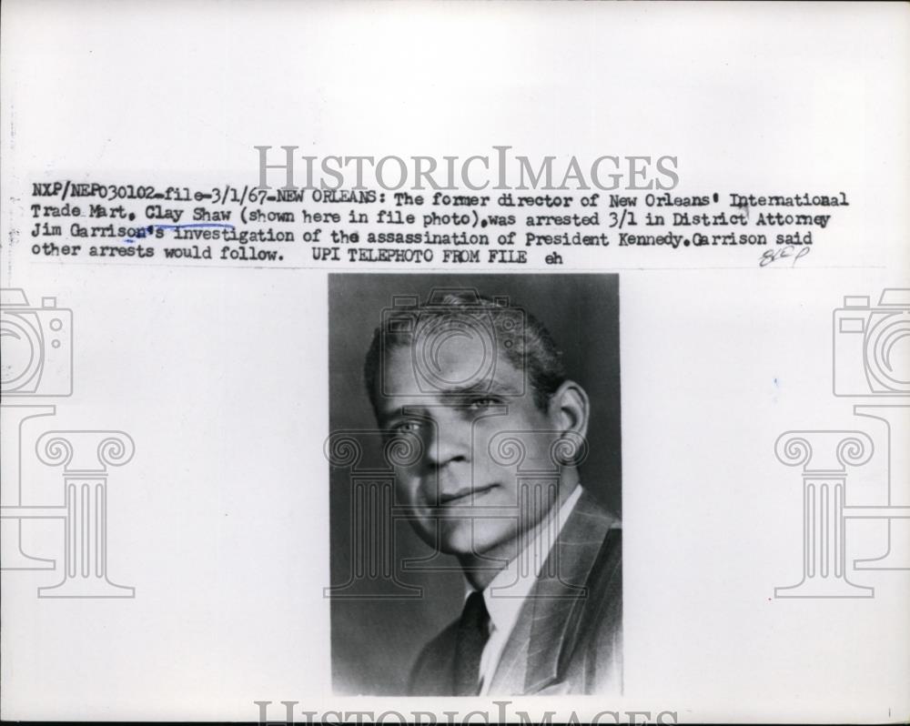 1967 Press Photo Clay Shaw arraigned in New Orleans on conspiracy charges - Historic Images