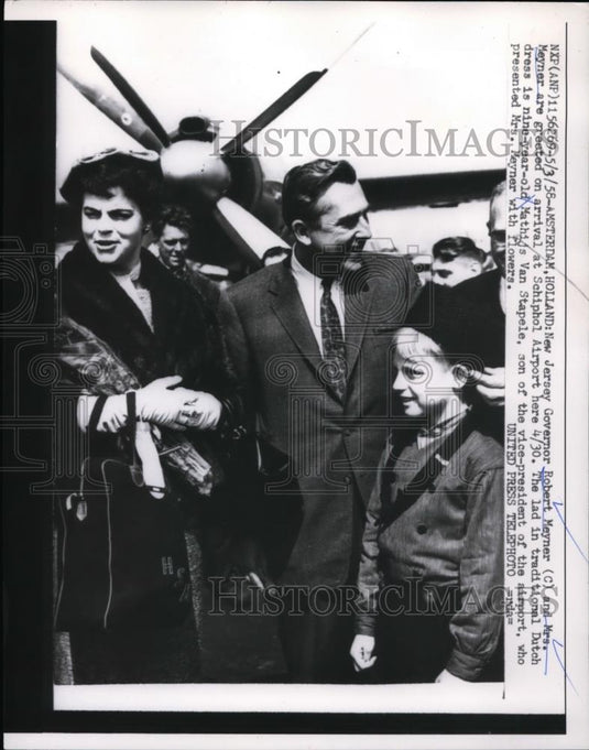 1958 Press Photo NJ Governor & Mrs Robert Meyner at Amsterdam Holland - Historic Images