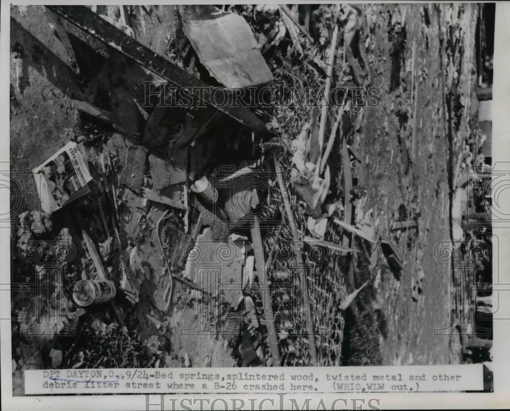 1957 Press Photo Debris From The Plane Crash In Dayton - nee90324 - Historic Images