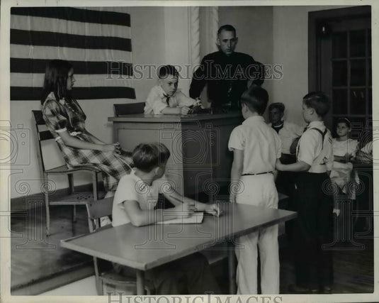 1937 Press Photo Hamtramek School traffic court Art Knaplew as the judge - Historic Images
