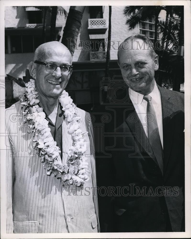 1966 Press Photo Wilhur D. May with Harold Gray - ora59937 - Historic Images