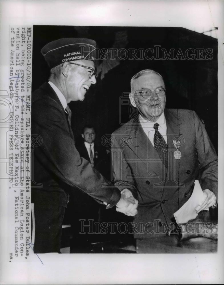 1955 Press Photo Secretary of State John Foster Dulles and Seaborn F. Collins - Historic Images