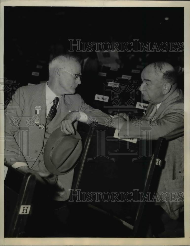 1936 Press Photo W.W Parks and Everett Hardin at GOP National Convention in OhIo - Historic Images