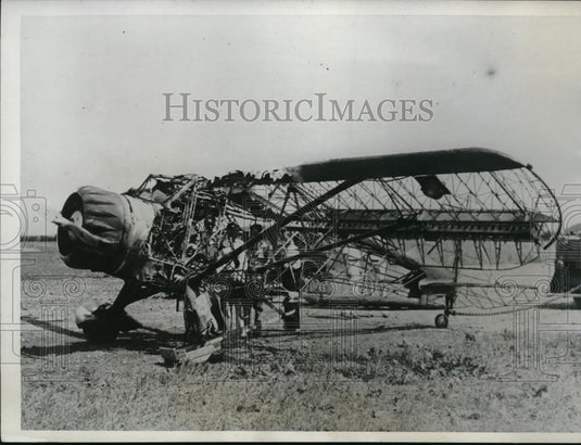 1934 Press Photo Arthur O Johson burned from plane flying to New Orleans - Historic Images