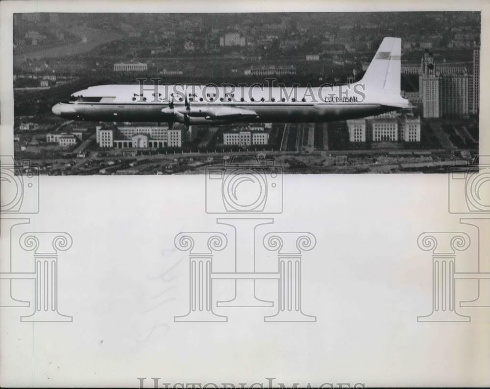 1958 Press Photo IL-18 Moscow Jetline Four-engine Turbo-prop - neb39596 - Historic Images