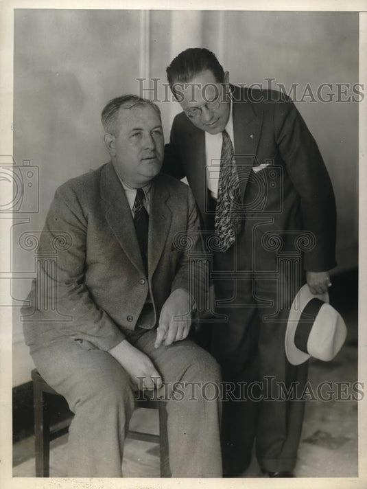 1930 Press Photo DA TCT Crain & witness Thomas Tomaney, attorney Irwin Isaacs - Historic Images