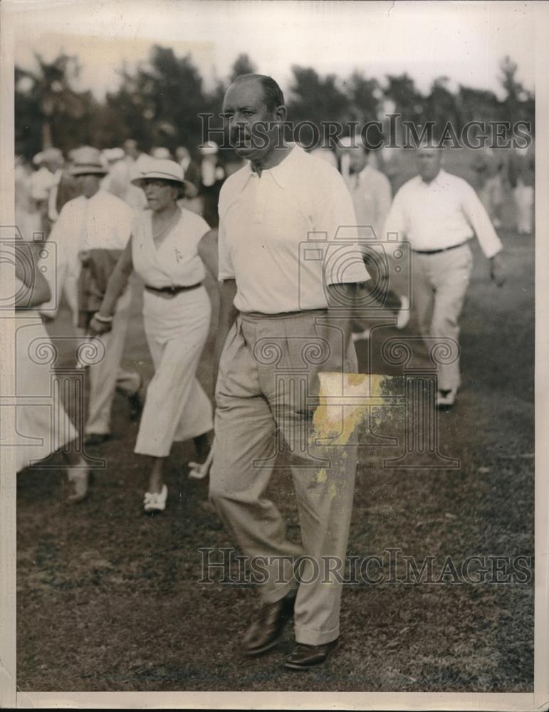 1934 Press Photo JH Wade of New York at Florida Women;s golf championship - Historic Images