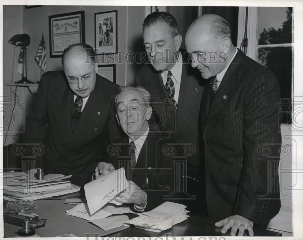 1943 Press Photo Rep John Rankin, JL Monnahan of DAV, Warren Atherton - Historic Images