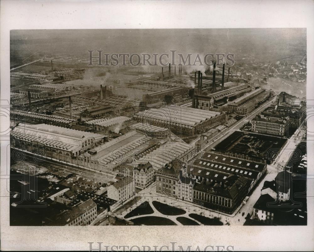 1937 Press Photo Skoda Munitions Works at Pleen, Europe largest Munition Factory - Historic Images