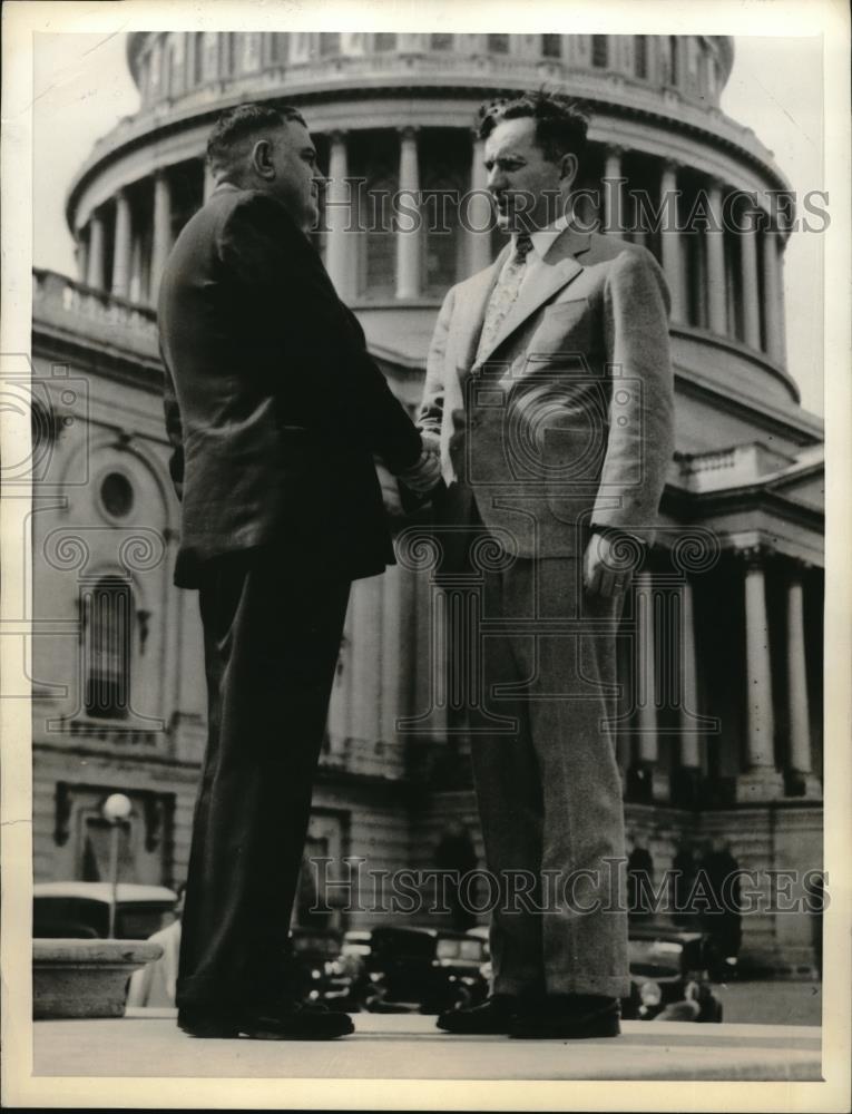 1935 Press Photo Sgt. Michael Donaldson and Rep. John W. McCormack of Mass - Historic Images