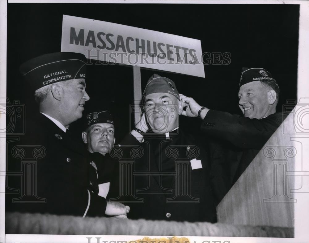 1958 Press Photo Rev John J Twiss Chaplain of American Legion, Rev EJ Carney - Historic Images