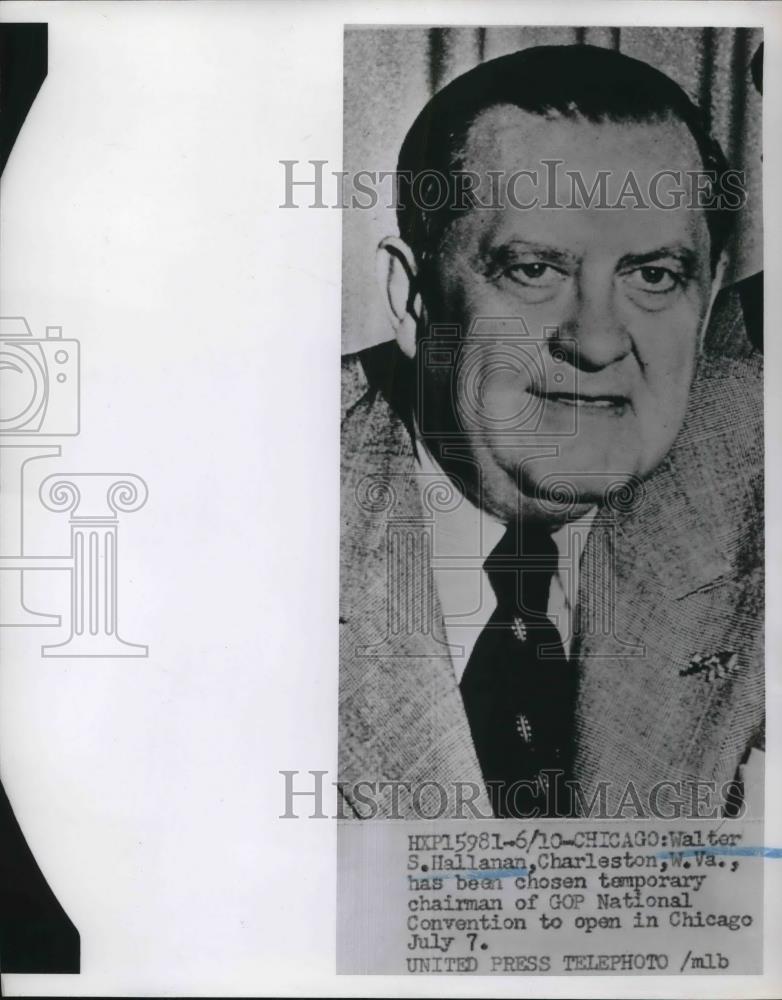 1952 Press Photo Walter S Hallanan temporary GOP chairman in Chicago - Historic Images