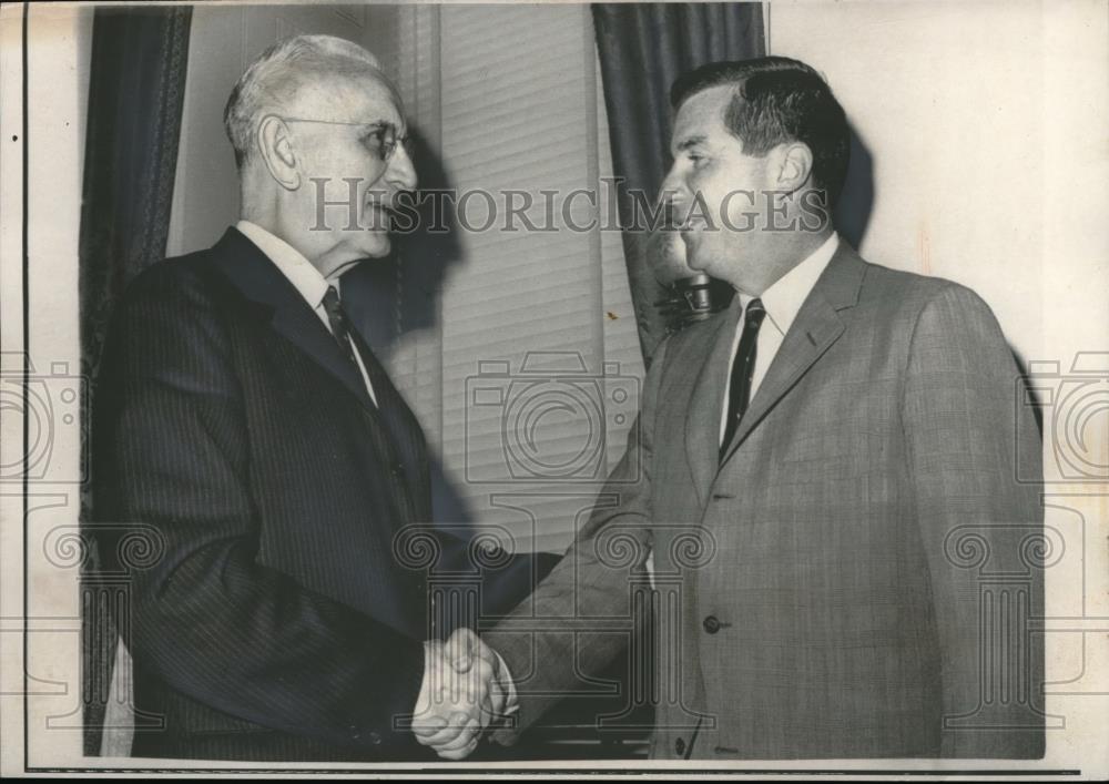 1963 Press Photo Rep Fred B Rooney of PA & House Speaker John McCormack - Historic Images
