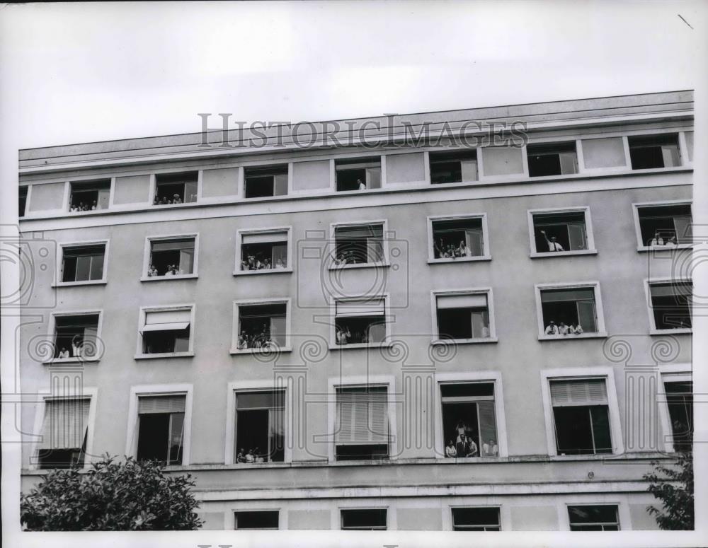 1955 Press Photo UN Headquarters at Geneva Switzerland for Big Four meeting - Historic Images