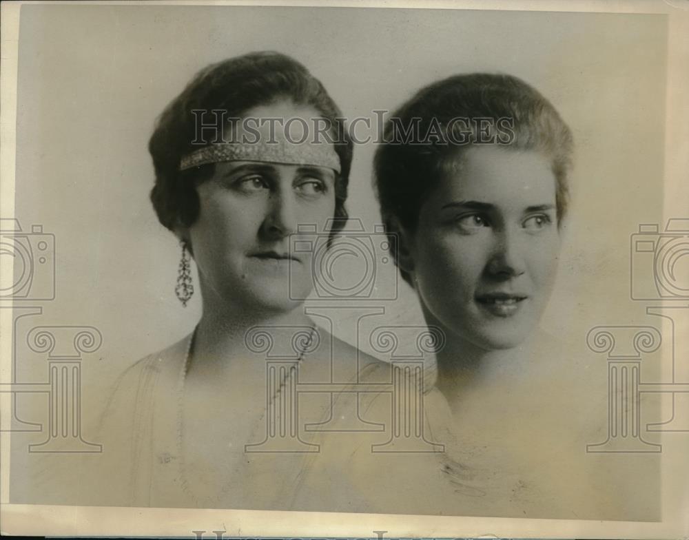 1927 Press Photo Baroness Mabel von Nagel & daughter Melanie - Historic Images