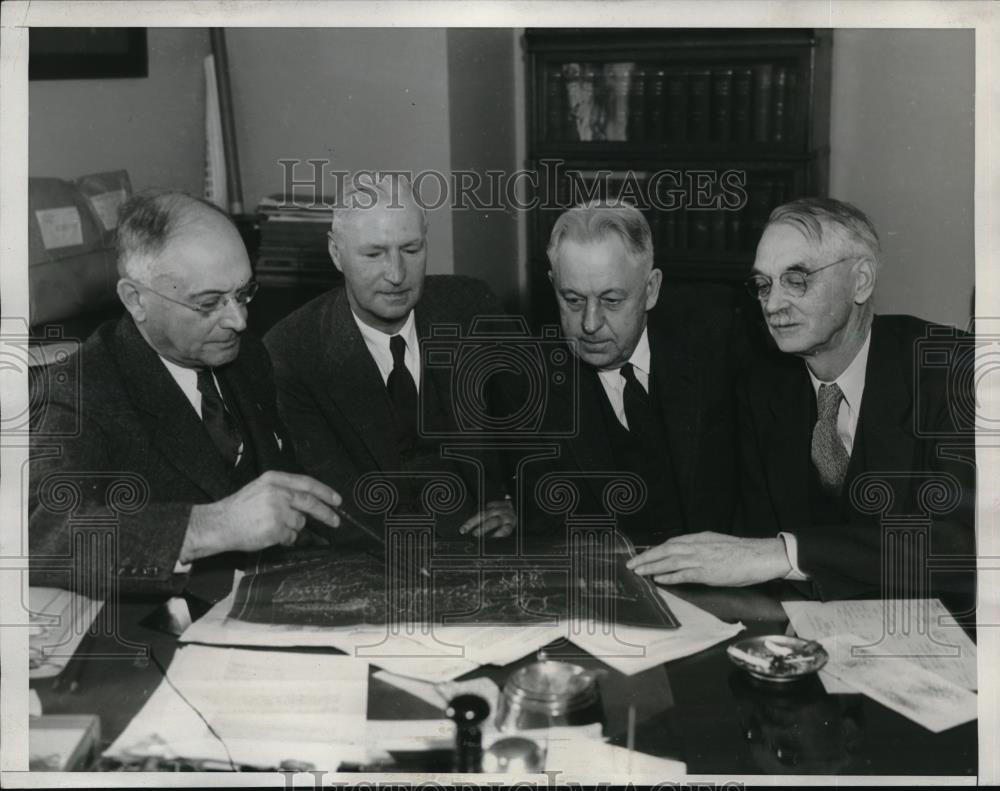 1934 Press Photo Flood Control for PWA in CA. FF Trask, CH Paul - Historic Images