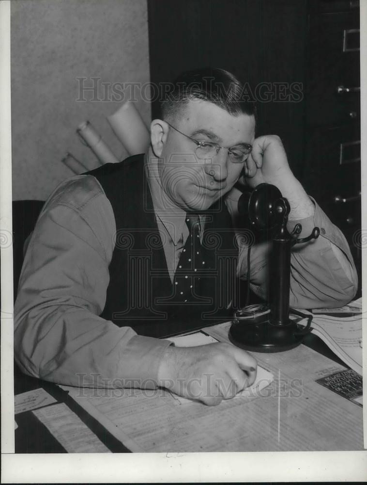 1937 Press Photo Ralph Elser Sheriff of Mahoning County Ohio - Historic Images