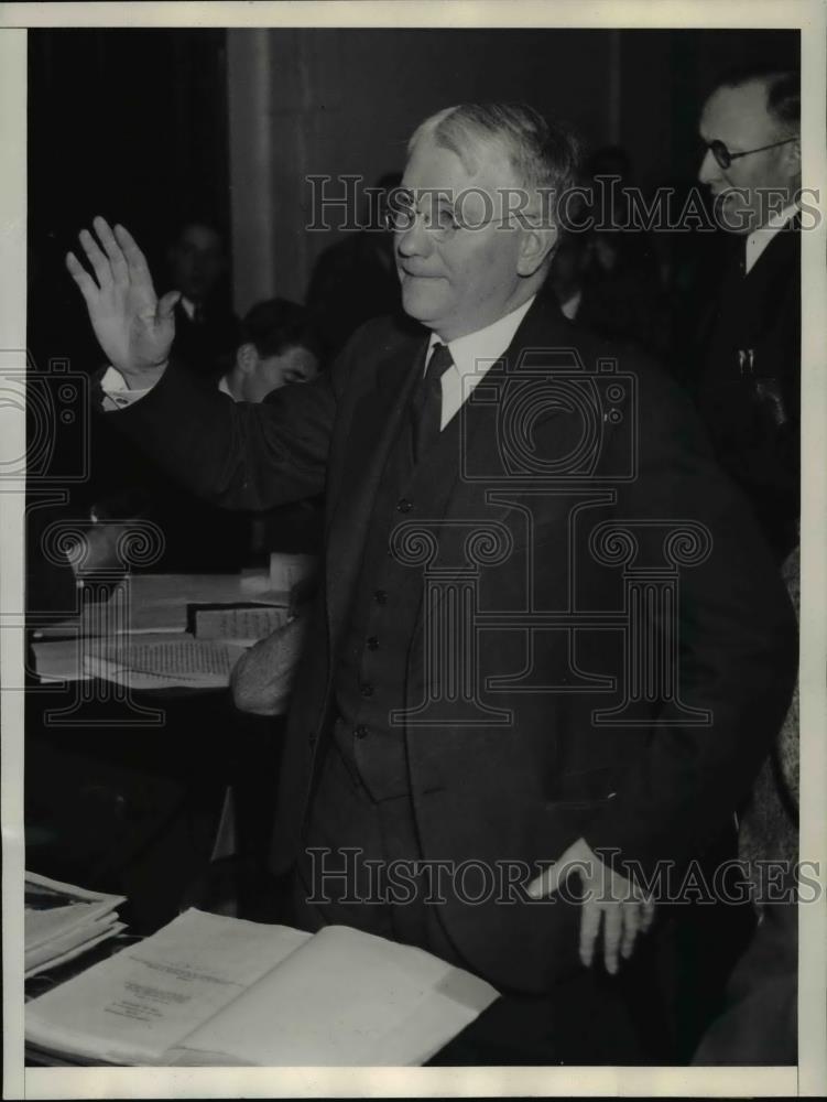 1934 Press Photo Prof.Manley O Hudson testified before the Senate Munitions - Historic Images