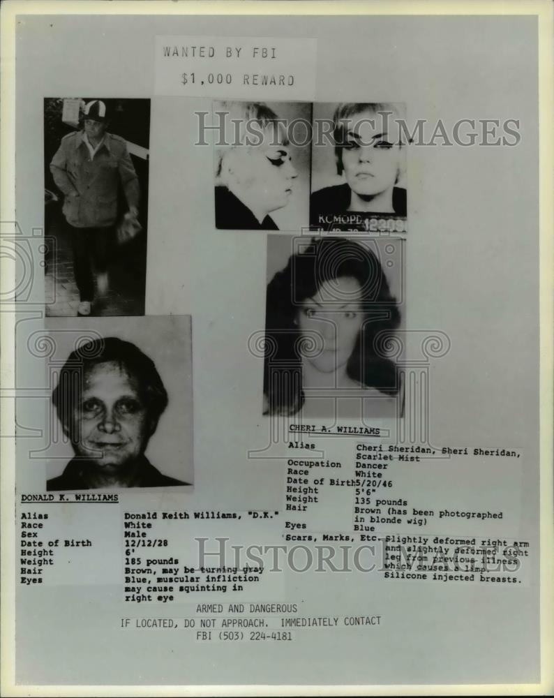 1986 Press Photo Donald Keith Williams Suspect in 24 Bank Robberies - orb02376 - Historic Images