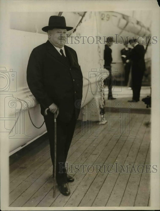 1929 Press Photo Baron Henryde Pothschild Ariving In New York City - nee91280 - Historic Images