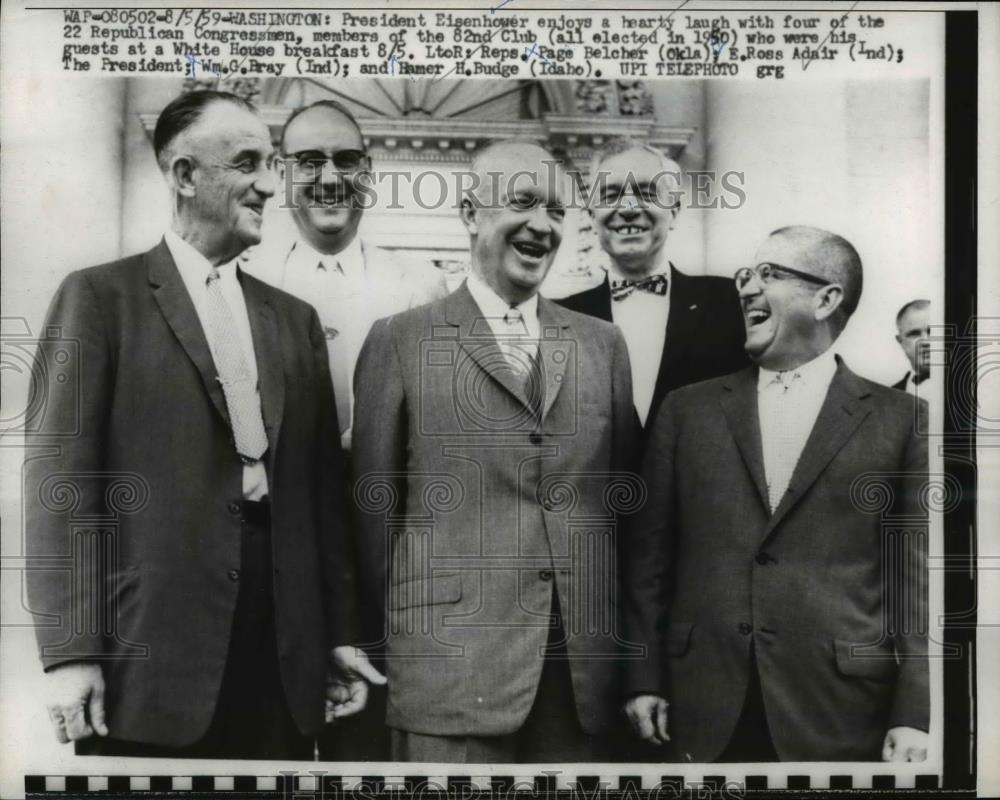 1959 Press Photo President Eisenhower Laughing With The Congressmen - nee90812 - Historic Images