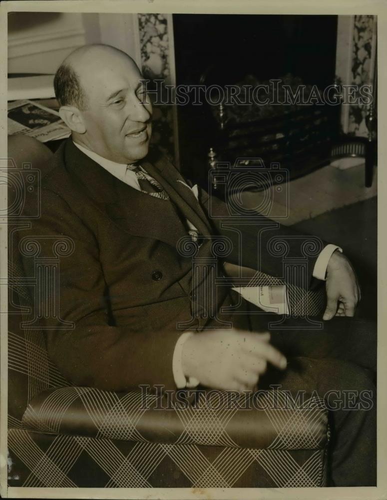 1937 Press Photo Morris Fishbein Prominent Chicago Health Especialist - Historic Images