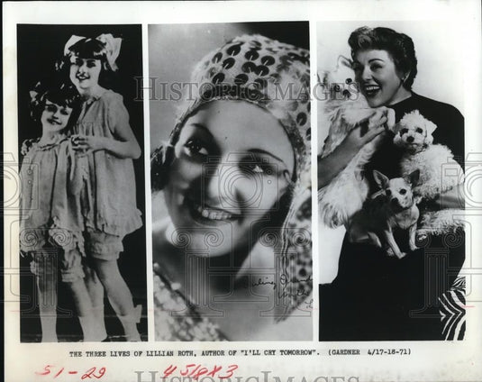 1972 Press Photo Lillian Roth, Writer of I'll Cry Tomorrow - cvp70714 - Historic Images