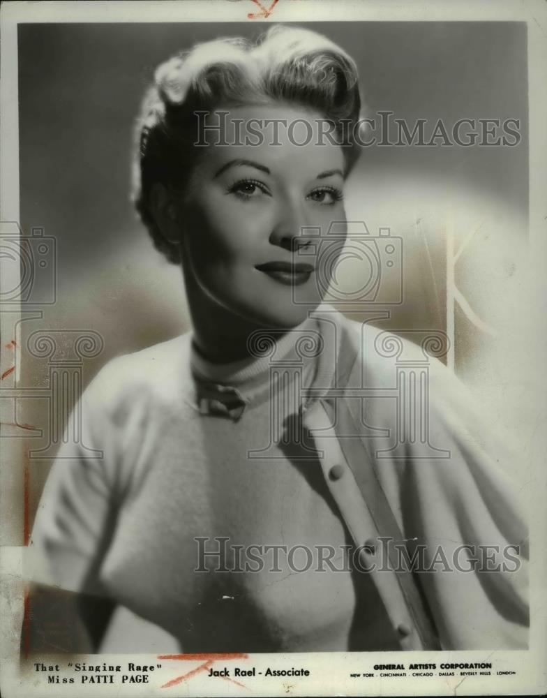 1956 Press Photo Patti Page in That Singing Rage - cvp77838 - Historic Images