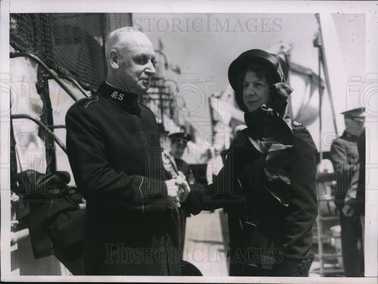 1935 Press Photo Salvation Army Commissioner Ben Crames & Evangeline Booth - Historic Images